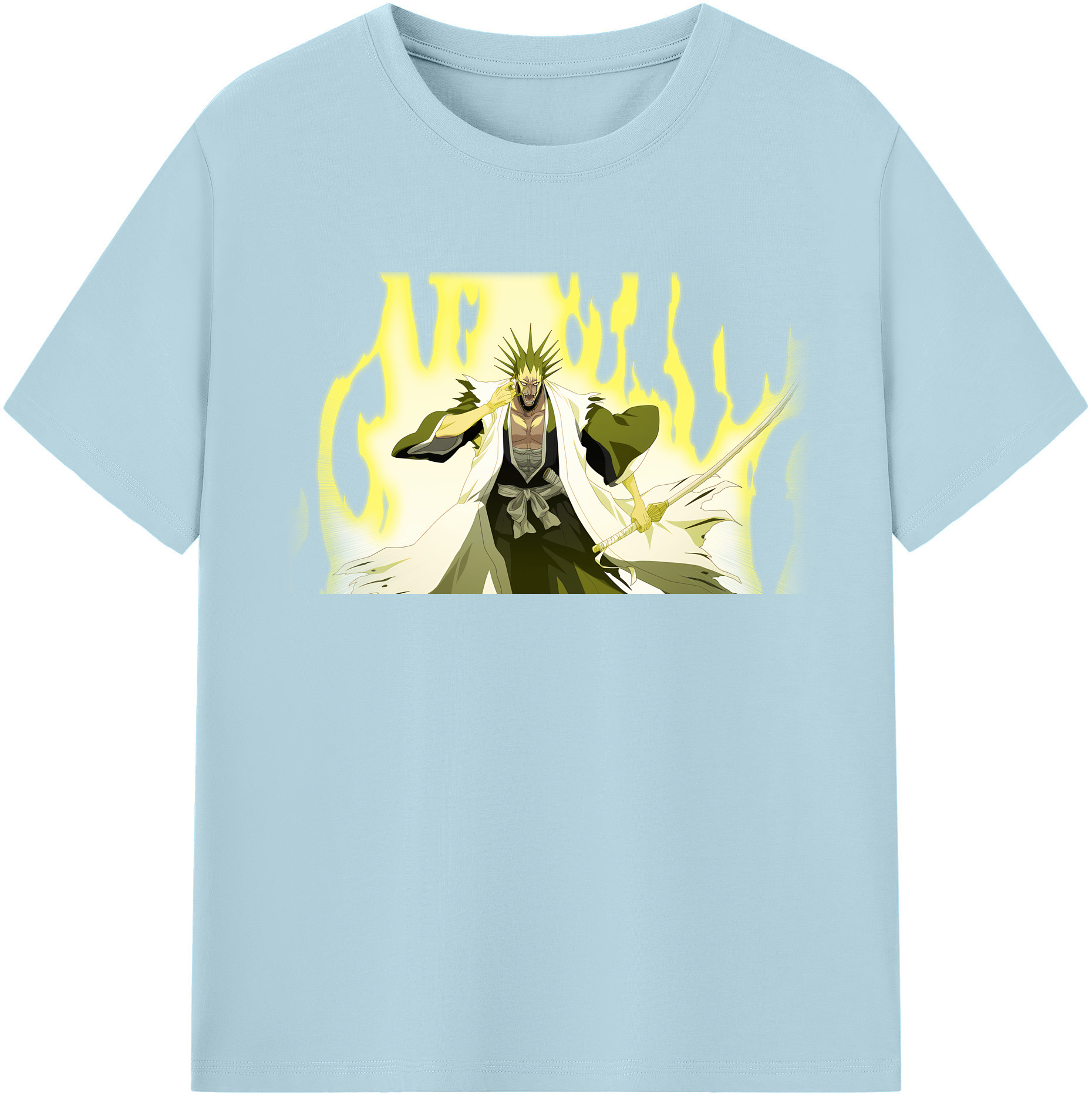（画像用） ブリーチ ざらき けんぱち BLEACH Zaraki Kenpachi 綿100％半袖Tシャツ（フロントプリント）